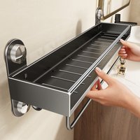 Bathroom Rack Bathroom Shelf Toilet Stainless Steel and Carbon Steel Hanging Rack Bathroom Organizer Hang On The Wall No Drill