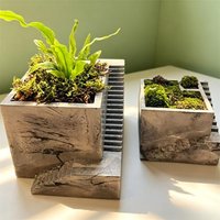 Square Stairs Shape Succulent Plants Pot Cement Clay Flowerpot Silicone Mold Concrete Candle Cup Gypsum Home Decor Molds