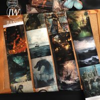 JIANWU 80mm*215cm Vintage Pirate Queen Character Landscape Material Collage Scrapbooking Washi Tape Creative Journal Stationery
