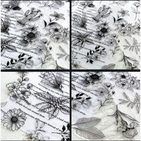 50Pcs Black And White Vintage Retro Flower Plant Stickers Decals Laptop Scrapbooking Journal Planner Card Making Sticker