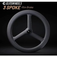 AliExpress ELITEWHEELS 700c Crabon Tri Spoke Wheelset Tubeless Tubular For Road V Track Triathlon Time Trial Carbon Wheels