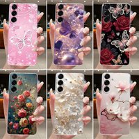 For Samsung Galaxy A17 4G 2025 Case Clear Beautiful Butterfly Flowers Printed Soft Silicone Cover For Samsung a17 A 17 5G Cases