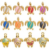 5pcs Stainless Steel Enamel Tortoise Gold Charms Exquisite Turtle Pendant DIY Jewelry Necklace Findings Bracelet Earrings Making