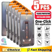 5Pcs Oleophobic Coating Dust Free Easy Installation Screen Protector For Samsung Galaxy S23 S24 S21 S22 S25 Ultra S24 Plus Glass