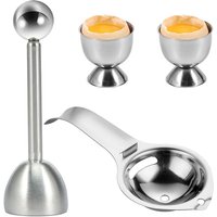 Egg Shell Opener Hard Soft Boiled Egg Cups Stainless Steel Egg White Yolk Separator Eggshell Cutter Remover Kitchen Tools Gadget