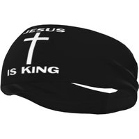 Jesus is King Cross Sport Headbands for Women Men Elastic Soft Absorbed Non-Slip Hairbands Bulk Sweatbands