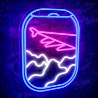 Airplane Window View Neon Signs LED For Wall Decor USB Plane Neon Light Signs For Bedroom Living Room Game Office Shop Airport