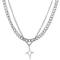Simple Trendy Star Hollow Choker Necklace Pendant Neck Jewelry Accessories Women Men's Fashion Party Chain Necklace