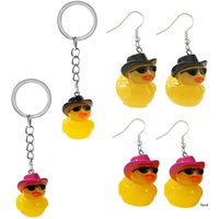 Cartoon Little Yellow Duck Earrings Adornment/Keychains Charm for Fashionistas