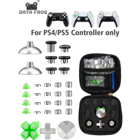 DATA FROG Metal Replacement Thumbsticks Analog Sticks and Bullet Buttons Repair Parts Set for PS5 PS4 Controller