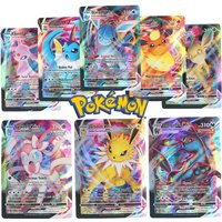 English Pokemon Cards 100Pcs shining Vmax Eevee Sylveon Umbreon Flareon Espeon Jolteon Vaporeon Flash Card Gifts for children