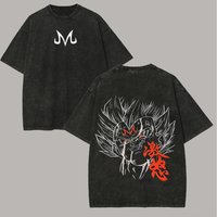Majin Vegeta T Shirt Dragon Ball Z Men Vintage Acid Wash Oversized Cotton Anime M Logo Anger Graphic Double Sided Tees 2026