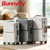 Valise à roulettes multifonctionnelle BunnyFly avec compartiment pour ordinateur portable, design à ouverture frontale et roulettes pivotantes