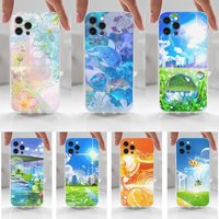 Color Frutiger Aero Art Case For iPhone 16,15,14,17,13,12,11 Plus,Pro,Max,XR,XS,X,7,8 Plus,SE,Mini,Transparent,Silicone