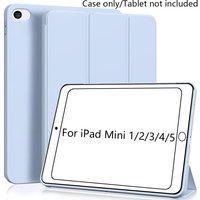 Faux Leather Case for iPad mini 5 4 3 2 1 2019, Auto Sleep/Wake Slim Lightweight Trifold Stand Smart Cover, Soft TPU Back Case