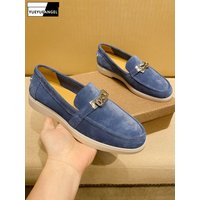Office Men Work Business Genuine Leather Loafers Slip On Spring Summer Round Toe Cow Suede British Style Casual Flat Shoes Male
