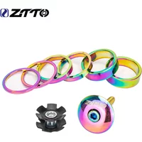 ZTTO Bicycle Aluminum Alloy Headset Spacer Stem Top Cap Stainless Washer Ring Screw 28.6mm Bike Fork Steerer Tube Star Nut