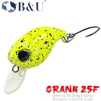 B&U Mini Crankbait Wobbler Trout Fishing Lure Freshwater Minnow Crank Artificial Hard Bait Fishing Tackle