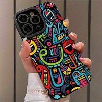 Colorful abstract graffiti pattern phone case suitable for iPhone 17 16 15 14 13 12 11 Pro/Max/Plus anti drop and shockproof