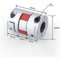 GR GS14 D30 L42 series1PCS Flexible plum clamp coupler shaft size CNC two Jaw shaft coupling 5/6/8/9.525/10/12/12.7/14/15/16mm
