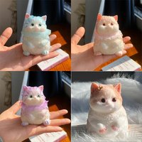 Kawaii Lucky Cat Siamese Cat Soft Slow Rising Squeeze Stress Relief Sensory Fidget Toy Plush Desktop Ornamen Anxiety Relief Toy