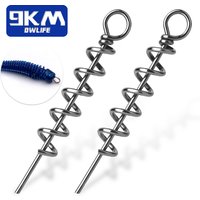 Fishing Soft Lure Spring Twist Lock 50~200Pcs Soft Lure Bait Pin Fishing Crank Hook Centering Pin Stainless Steel for Worm Lure