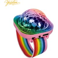 Portable Wearable Wrist Ambient Lamp Stage Light Disco Rechargeable LED Colorful Sound Control Lamp for Disco KTV Home Party Ba