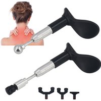 Trigger Point Stick Tools Pressure Massager Multifunction Manual Full Body Deep Tissue Massage Gun with 4 Replacement Heads
