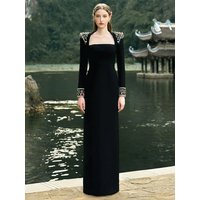 HIGH QUALITY Newest Fashion 2026 Designer Vestido Women's Formal Long Sleeve Colors Diamonds Rhinestone Beaded Long Maxi Dress