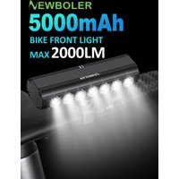 AliExpress NEWBOLER Bicycle Light Front 2000Lumen Bike Light 5000mAh Flashlight USB Charging MTB Road Gravel Bike Cycling Lamp Accessories