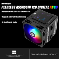 Thermalright Peerless Assassin 120 ARGB Digital Black CPU Air Cooler Supports LGA1851/1700/115X/1200/ AMD AM4/AM5