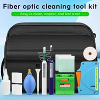 Fiber Optic Cleaning Tool Kit SC/ST/FC/LC Optical Fiber Cleaner Box 2.5MM/1.25MM Fiber Cleaner Pen Fiber Wiping Clip Cotton Swab