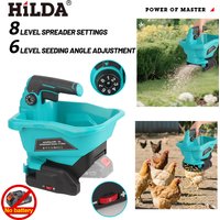 HILDA Electric Seeder 6 Gears Handheld Automatic Fertilizer Spreader Rechargeable Garden Power Tools Agricultural Large Capacity