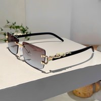 KAMMPT Popular Rimless Women's Shades Luxury Metal Design Sunglasses Oversize Decoration Sun Glasses for Travelling Driving