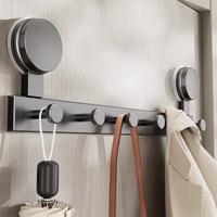 Suction Cup No Drilling Wall Mounted Hooks Rack Kitchen Storage Row Hook Holder Bathroom Towel Robe Coat Hangers Adhesive Hooks