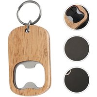 1 Pcs Accessories Easy Beer Bottle Opener Wooden Handle Bar Kitchen Party Favors Keychain
