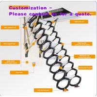 custom.Modern Full Automatic Folding Loft Staircase with Aluminum Handrails Telescoping Attic Ladder Pull System Outdoor K