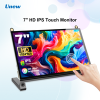 Unew Driver-Free 7 inch 5-Point Touch Monitor for 1024x600 HDMI/Type-C, Works with Phone Car DIY Computer, Home Access Control
