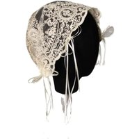 French Lace Bridal Headband Embroidered Bow Ribbon Bridal Headpiece Vintage Full Lace Bridal Veil Formal Gathering