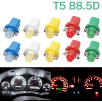 10pcs T5 B8.5D LED Car Interior Light COB Dashboard Warning Indicator Map Lamp Instrument Light Cluster Guage Light Bulb
