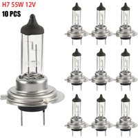 10PCS Halogen Headlight Bulb H7 55W 12V Halogen Bulb Super White Car Headlight Auto Replacement Parts