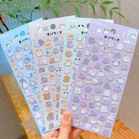 Cartoon Youyou Family 3D Crystal Stickers (4 Pcs) - Authentic Kids' Reward Decals for Diary & Phone Decor Sticker Story Store