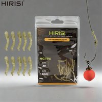 20Pcs Carp Fishing Line Aligner Sleeves 16mm Soft Rubber Worm Shape Line Aligners Carp Rig Accessories