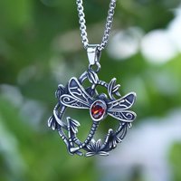 316L StainlesS Steel Large Dragonfly Pendant Long Chain Necklace Long Necklace Butterfly Necklace Necklaces for Man Women