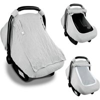 2-in-1Baby Car Seat Cover Canopy Summer Breathable Newborn Carrying Basket Sun Shade Baby Stroller Mosquito Net Accessories