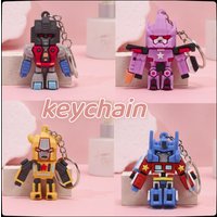 Transformers anime cartoon robot keychain car cute schoolbag doll toy keychain pvc peripheral birthday gift halloween