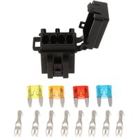 4 Way Blade Fuse Box & 1 Way Relay Box Combo Holder / Block for RV/Boat/Tanker/Trailer/Marine/Truck/SUV/Camper