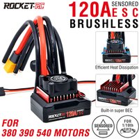 Rocket-RC Motor 120A Sensored Brushless ESC for 1/10 RC Racing Car 380 390 540 Motors with Removable Cooling Fan Super BEC 6V/4A