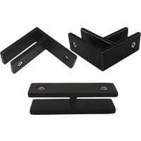 Marine Grade Railing Wall Pair Glass Clamp Black Stainless Steel Glass Bracket, Satin Finish Railing Glass Clamp Bracket for Fen