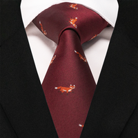 EASTEPIC 8 cm Red Blue Jacquard Ties for Men Men's Necktie Quality Accessory Business Gift Fox Dragon Flamingo Snail Duck Animal